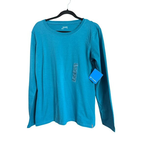Columbia Womens Greenway Long Sleeve Top Size Large T-Shirt Green NWT - Picture 1 of 7